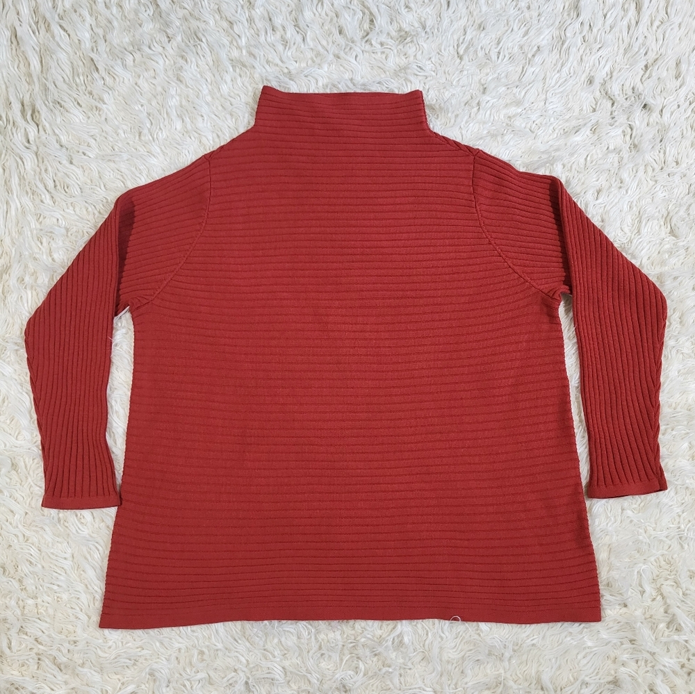 Eileen Fisher Women's Merino Wool Funnel Neck Sweater Serrano Chile Red Size 2X - Picture 2 of 14